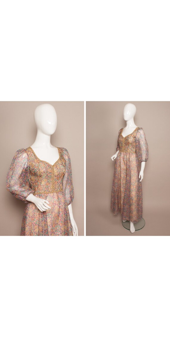 Paisley KATI Sheer Psychedelic Floral Boho 60s 70s
