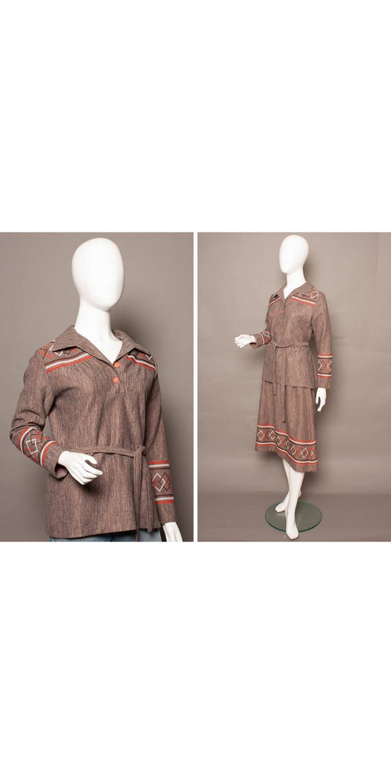ARTY 70s Autumn BOHO 30s Style Smock-top Skirt Sui