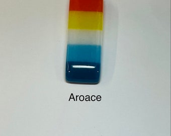 Aroace pride jewellery pendant fused glass asexual Aromantic lgbtq handmade with Free UK postage. lgbt lgbtq+ pride love wins