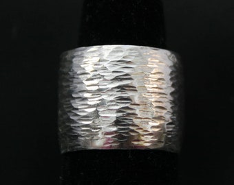 Sterling Silver Wide Band Boho Ring