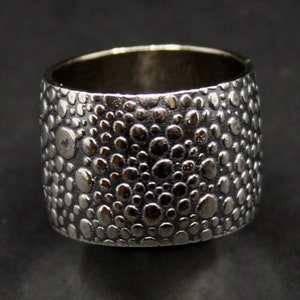 Sterling Silver Wide Band Boho Ring