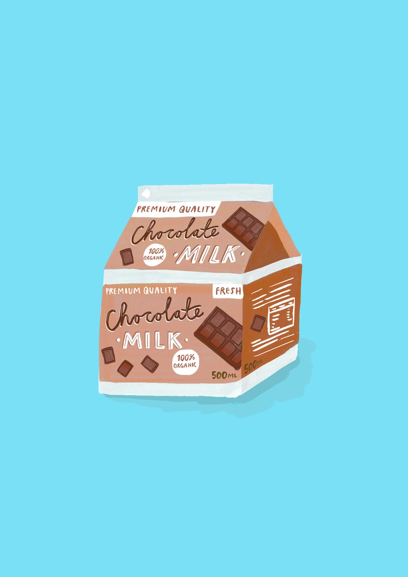 Chocolate Milk Print Chocoholic Wall Art Art Print Etsy
