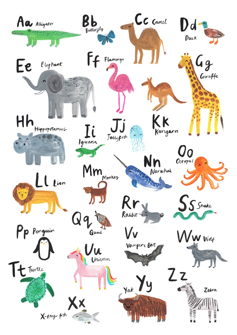 safari animals alphabet