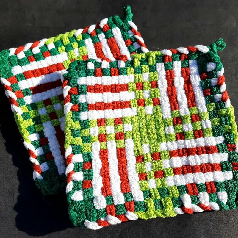 Red - Handmade Cotton Coasters (Set of 2) 45