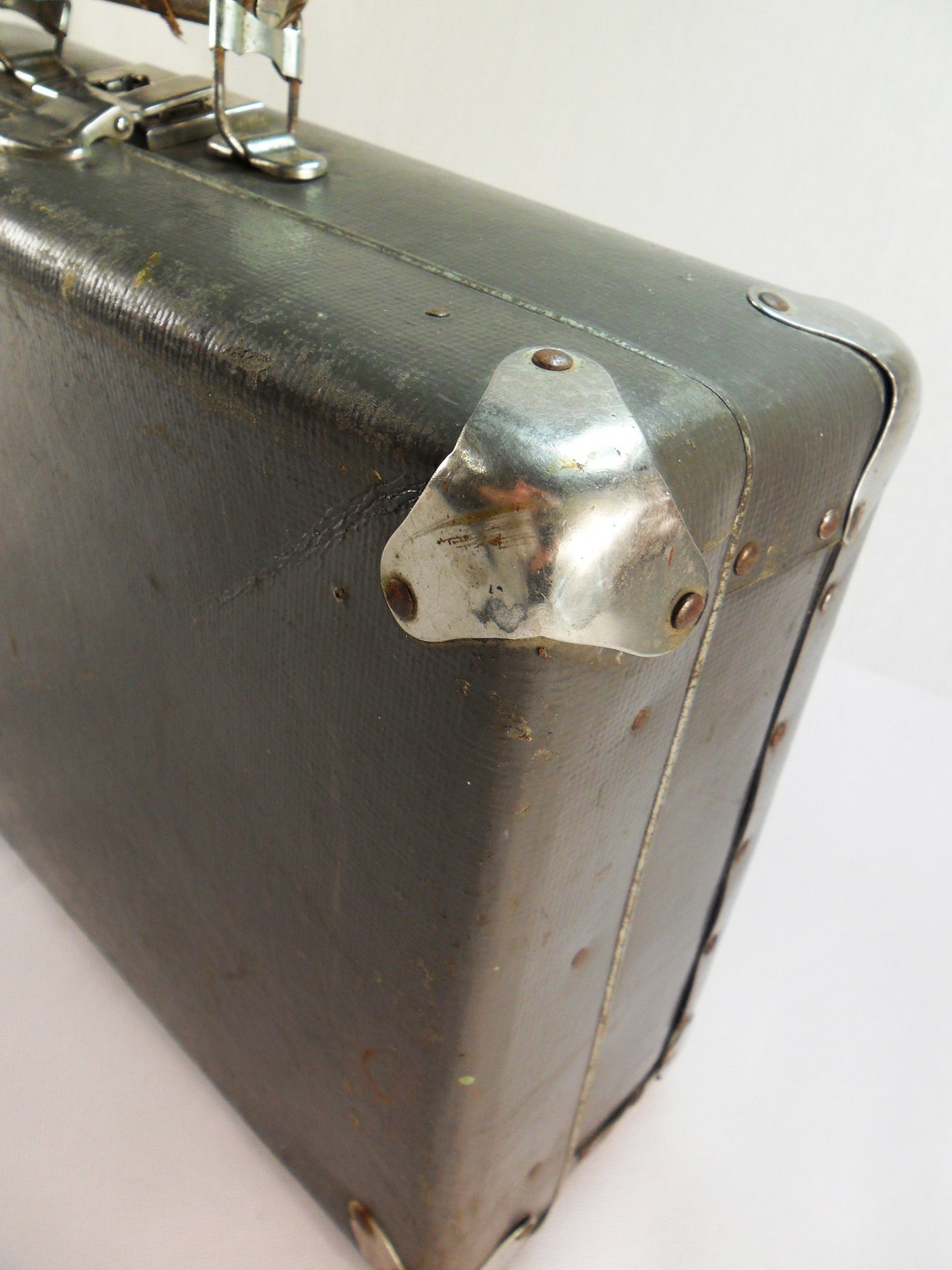 Vintage old cardboard luggage suitcase Brown Rustic small Etsy