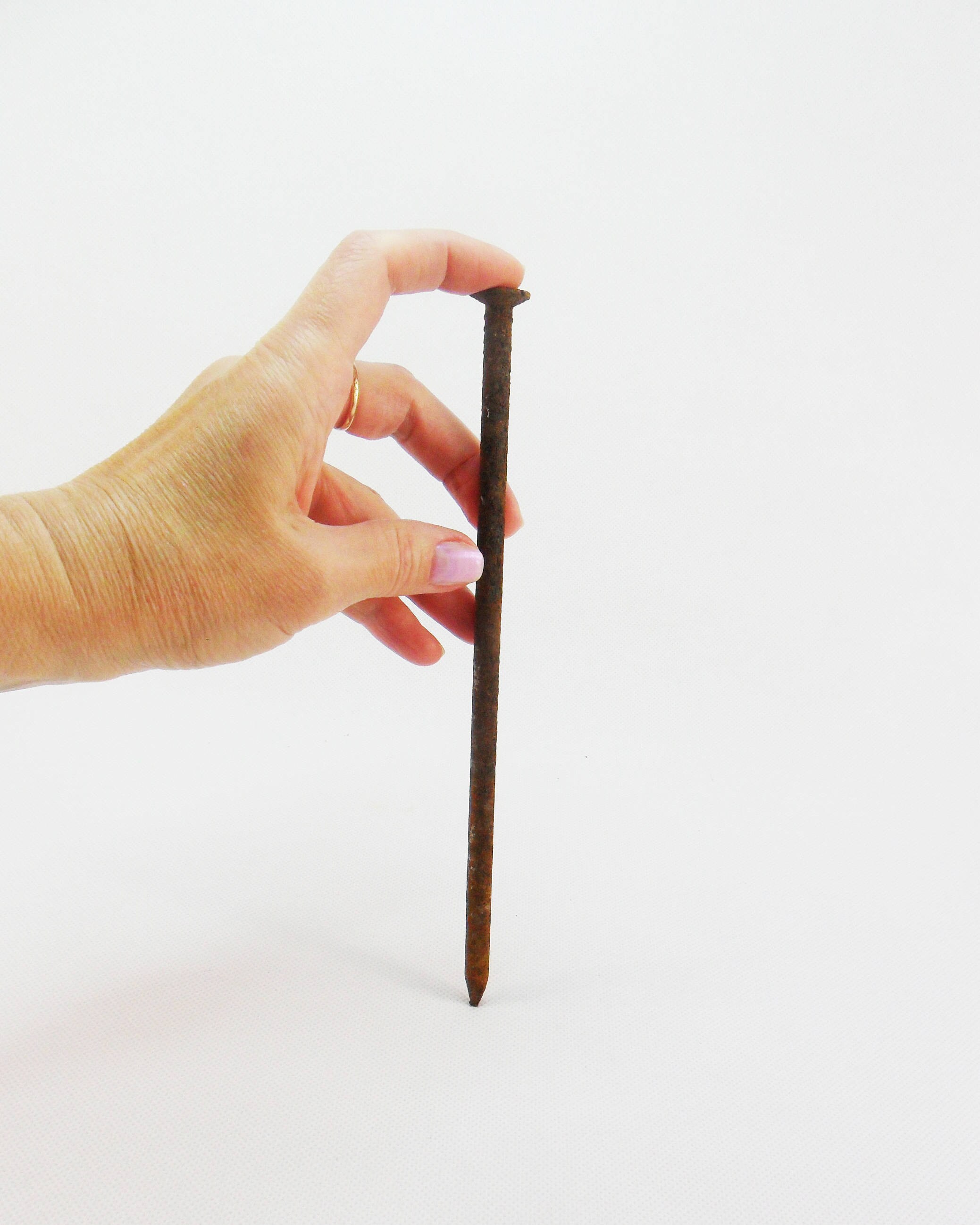 Vintage Rusty nails Antique Nails Round large nail Steampunk Etsy