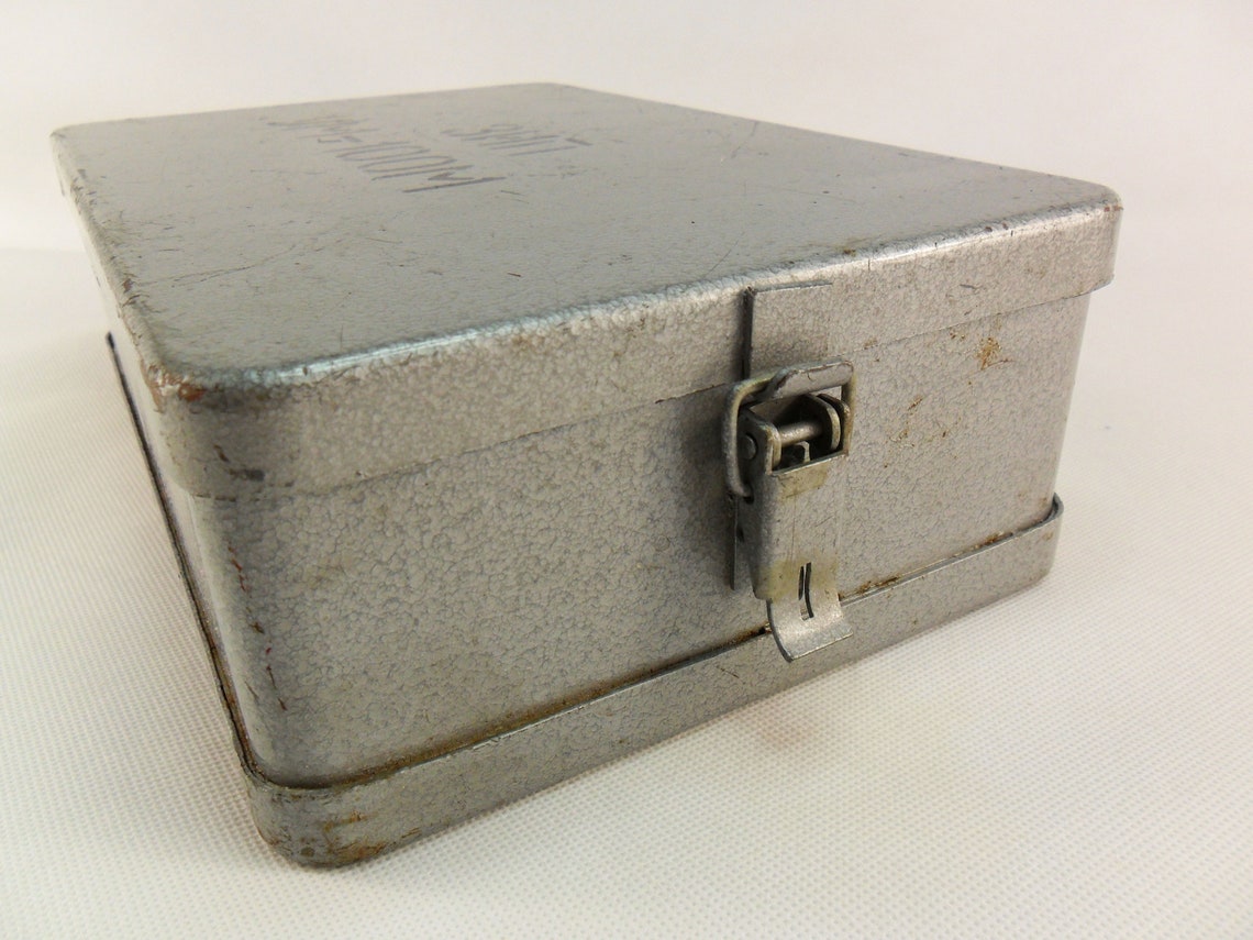 Vintage Military Box Metallic Storage Container Soviet Army Etsy