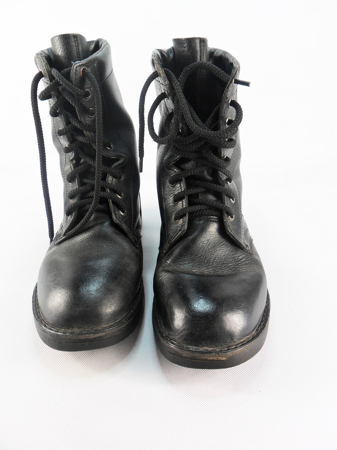 Vintage Military black boots Black genuine leather boots Army Etsy