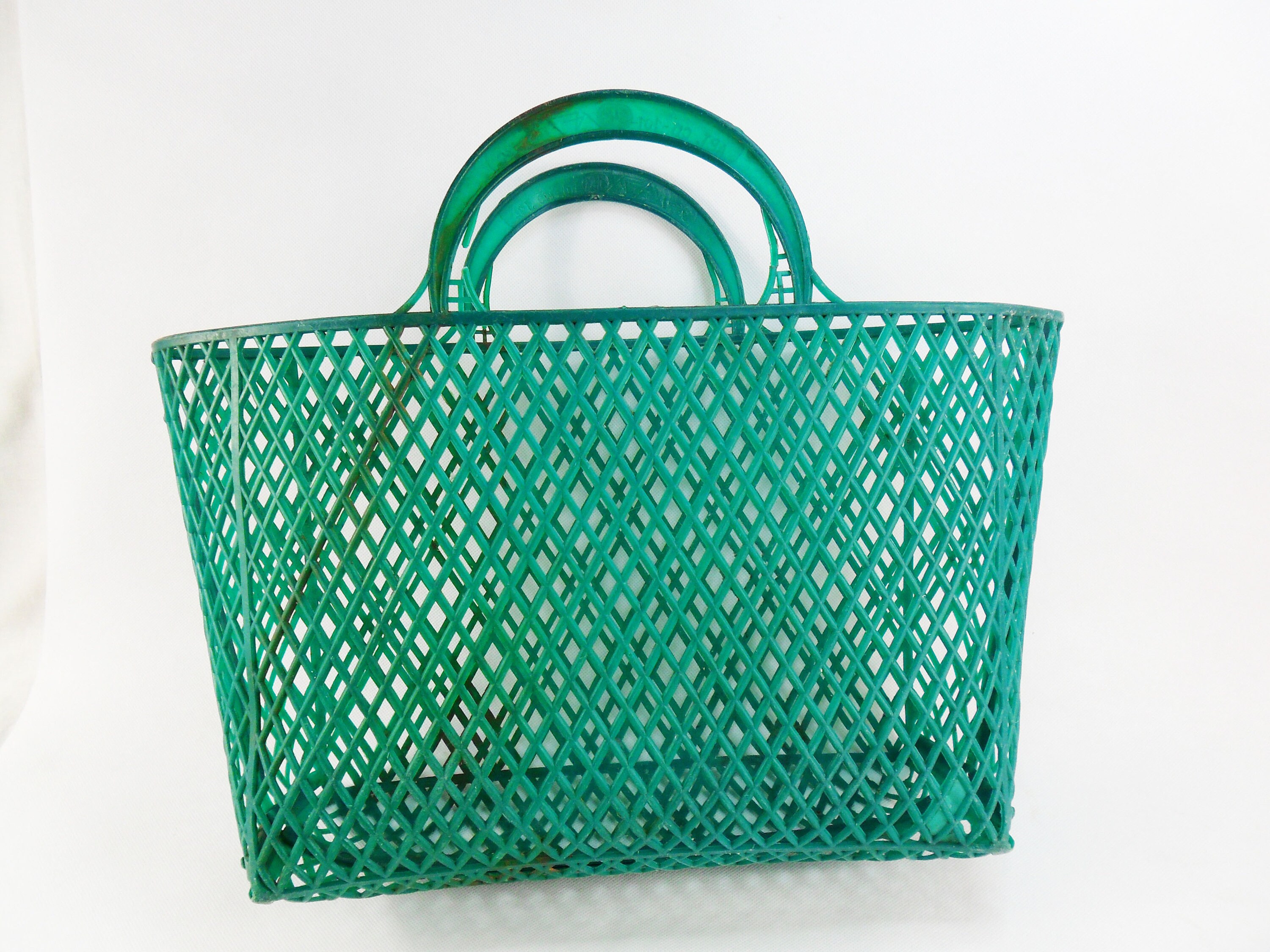 Plastic Basket Bag Retro Easter Wicker Basket Fruit basket Etsy