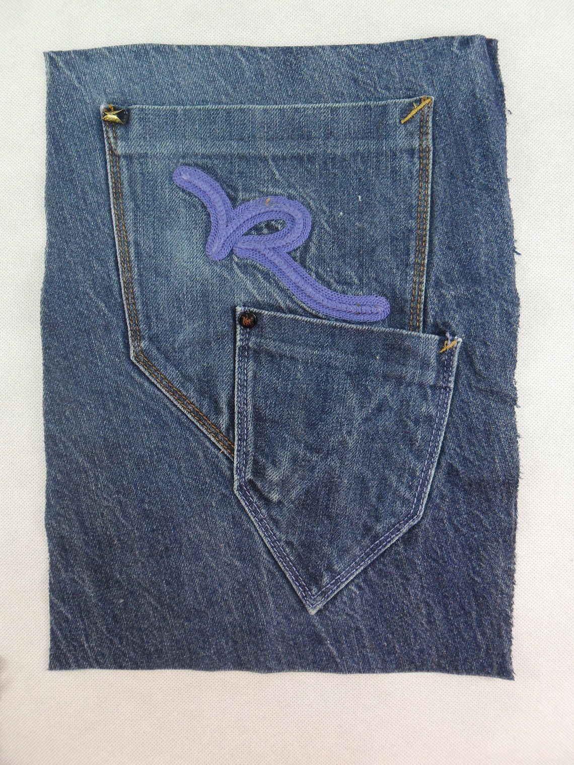 Denim pockets recycle Denim pockets crafts Denim diy Blue jean Etsy