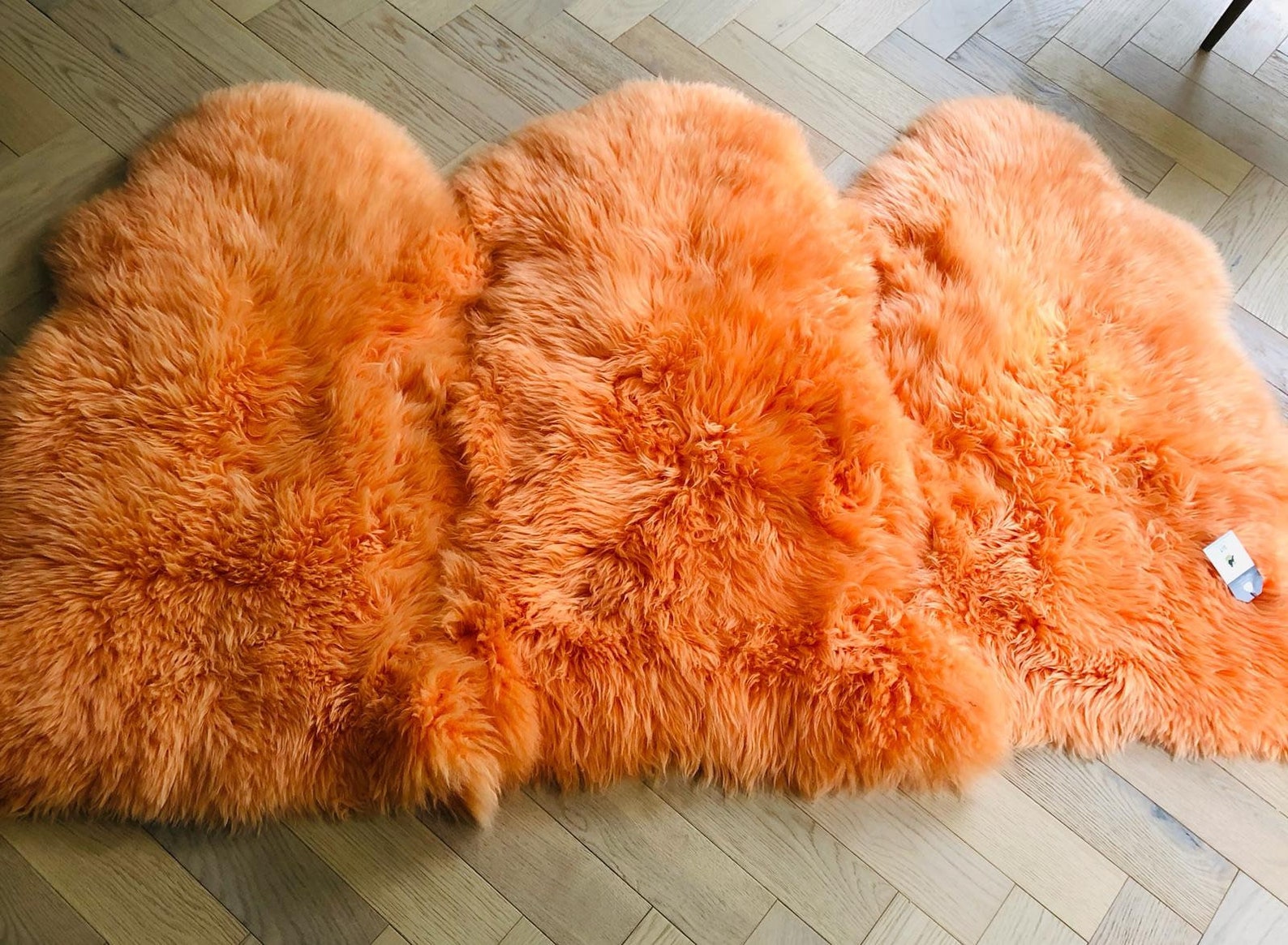 Bright Orange Sheepskin Rug Genuine Sheepskin Fur Rug Etsy
