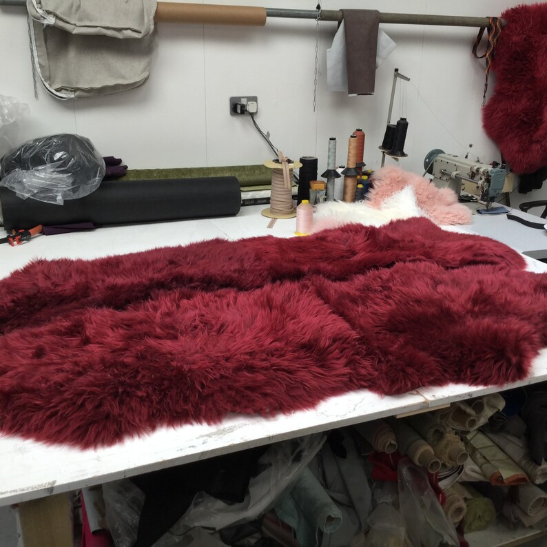 Huge Warm Grey Sheepskin Rug Throw Quad Stunning Nordic Etsy