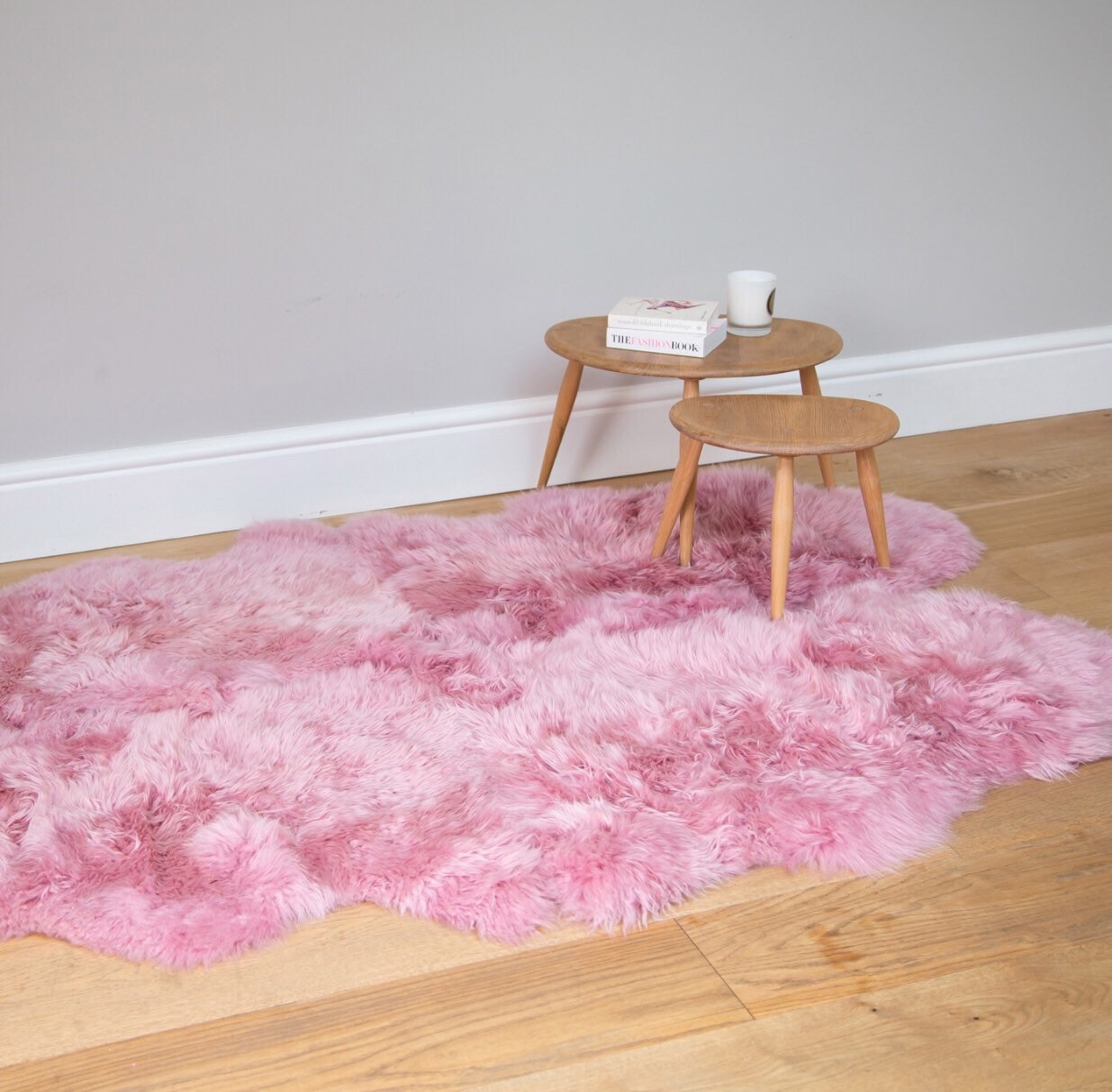 Sheepskin Rug, Raspberry Pink Sheepskin Rug, Pink Rug, Deep Pink Rug ...