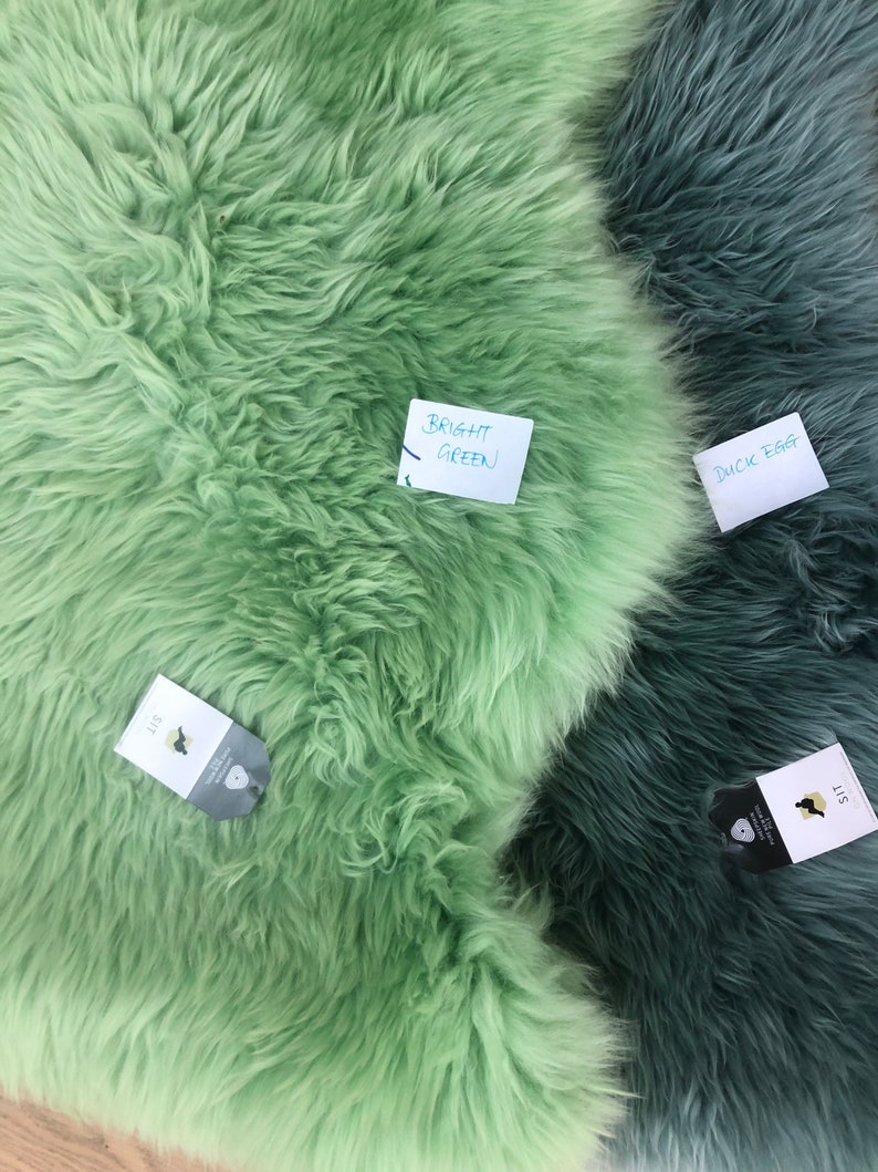 Green Sheepskin Rug Genuine Sheepskin Rug Green Rug Green Etsy UK