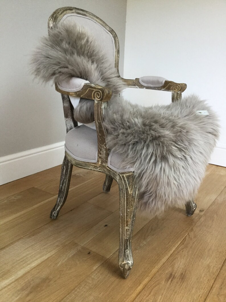 Pale grey Sheepskin Rug Throw. Unique Superior Quality Etsy