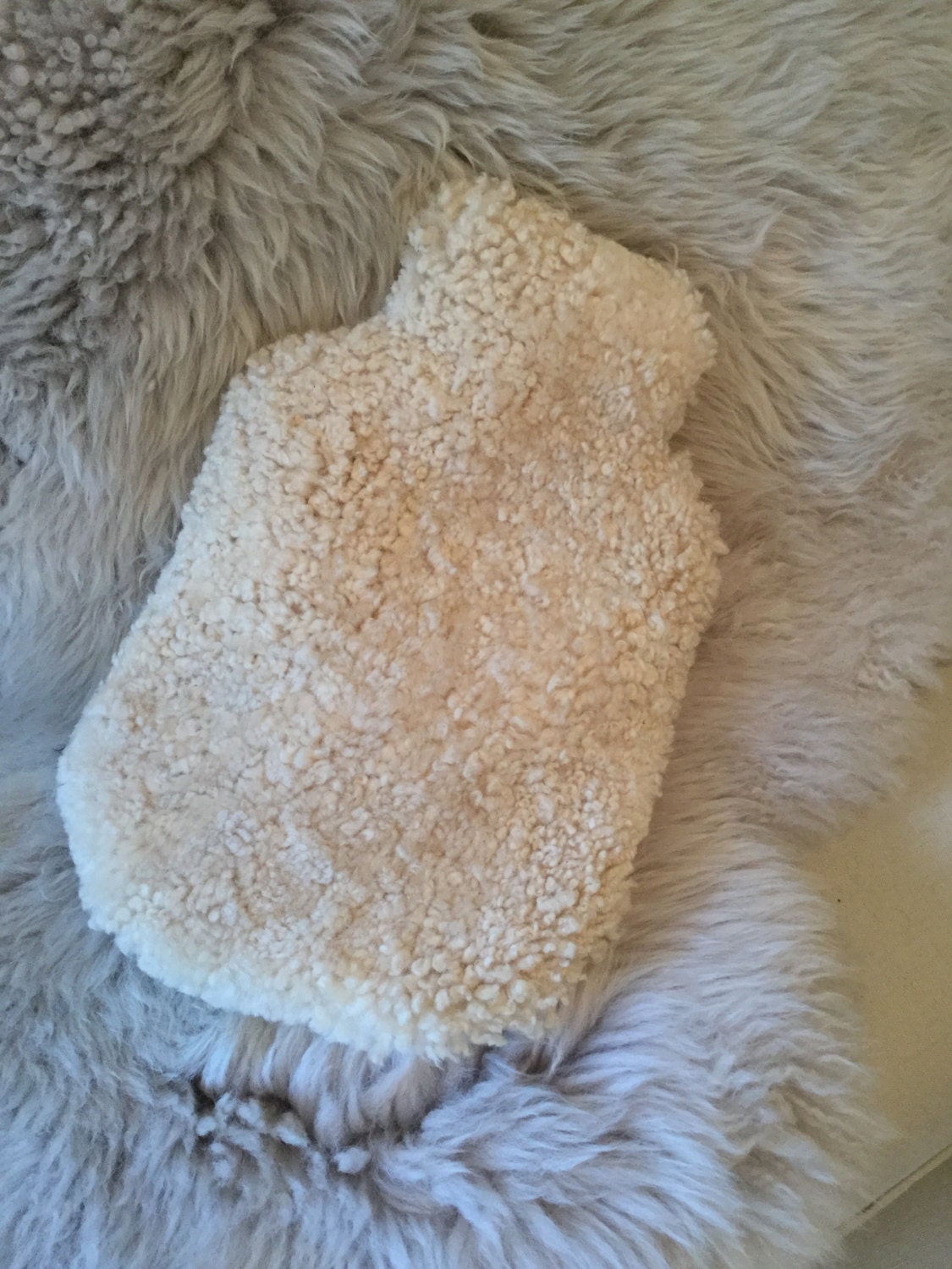 Sheepskin Hot Water Bottle Cover 'hottie' Natural Etsy