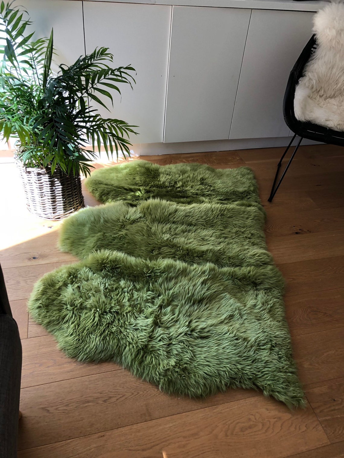 Sheepskin Rug Green Sheepskin Rug Triple Size Large Etsy UK
