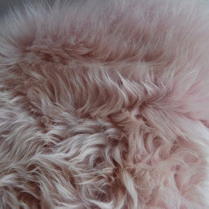 Baby Pink Sheepskin rug pale pink and super fluffy absolutely gorgeous baby nursery bedroom image 2