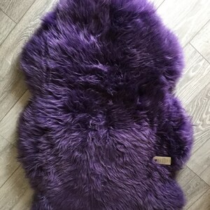 Violet Purple Sheepskin Rug Throw. Luxuriously Thick, Soft Fleece. Rare ...