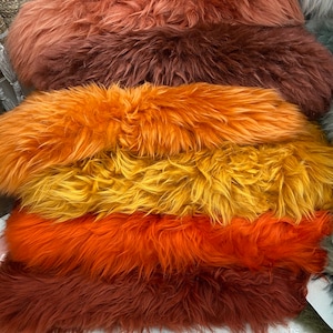 Autumn tones sheepskin rug, rust sheepskin, burnt orange sheepskin, sheepskin rug .fur rug , interior decor, gift, autumn tones, chair cover