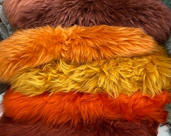 Autumn tones sheepskin rug, rust sheepskin, burnt orange sheepskin, sheepskin rug .fur rug , interior decor, gift, autumn tones, chair cover