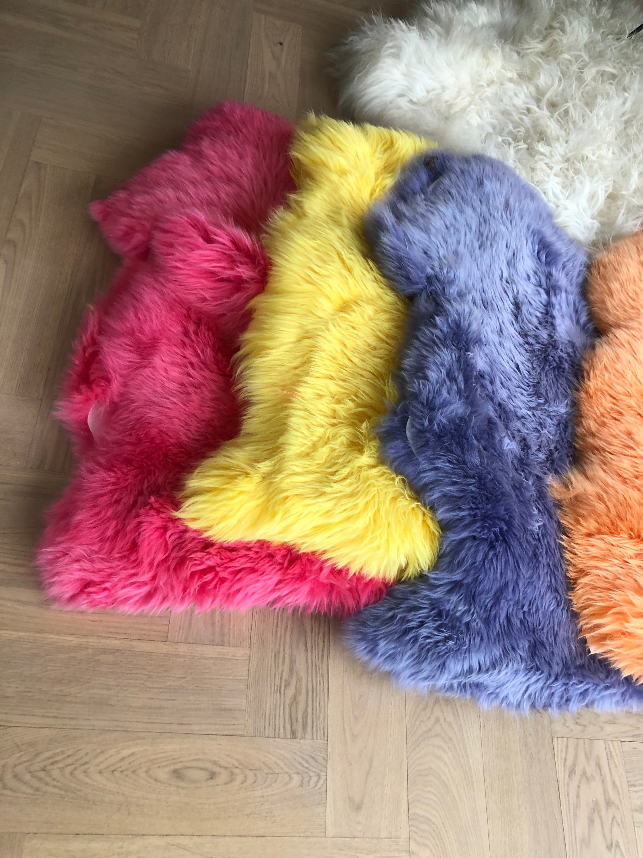 Bright yellow sheepskin rug yellow sheepskin yellow rug XL Etsy