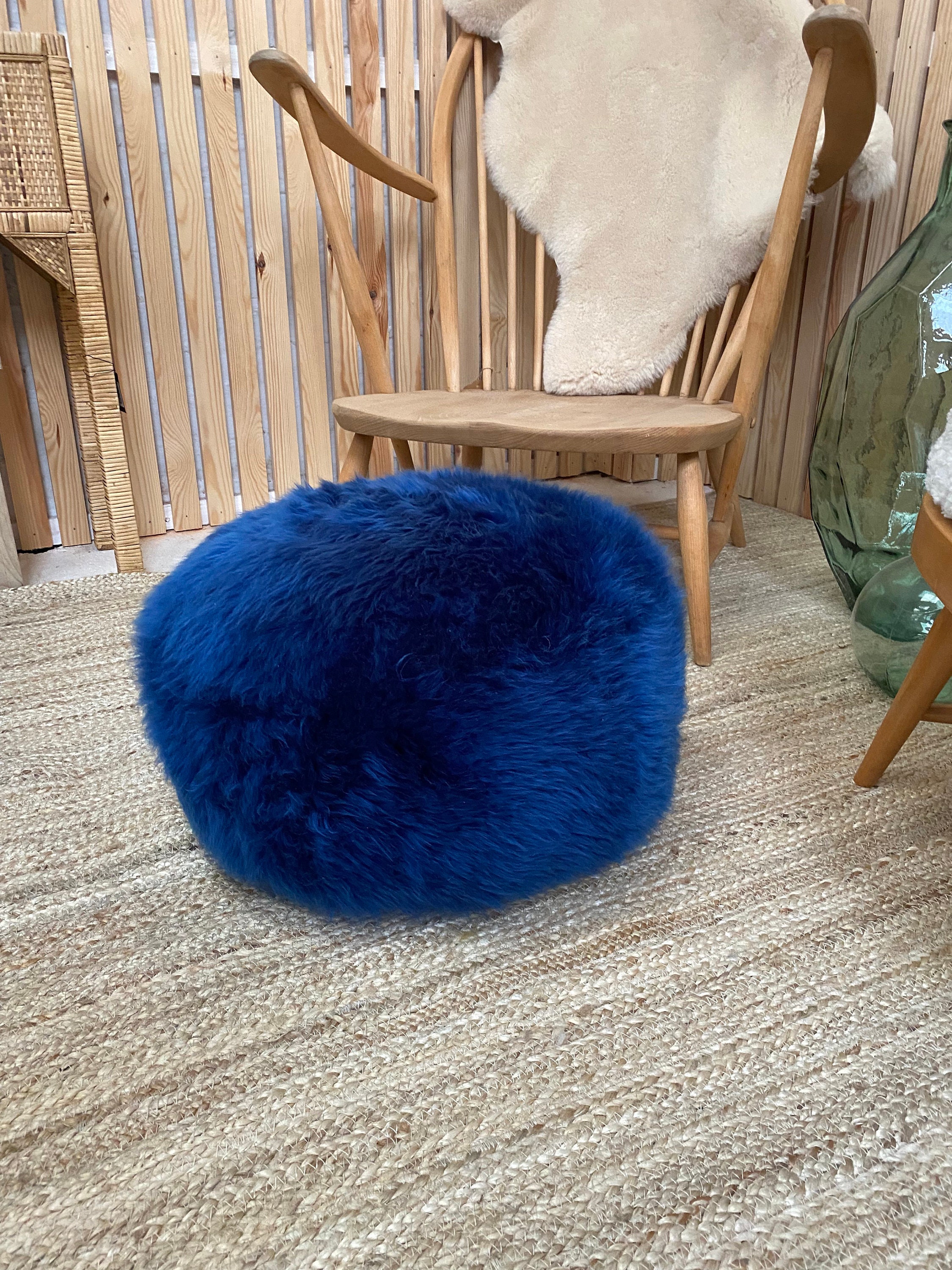 Royal Blue Pouf Etsy UK