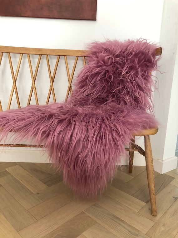 Beautiful Deep Pink Icelandic Sheepskin Throw, Dark Pink Purple - Main Image