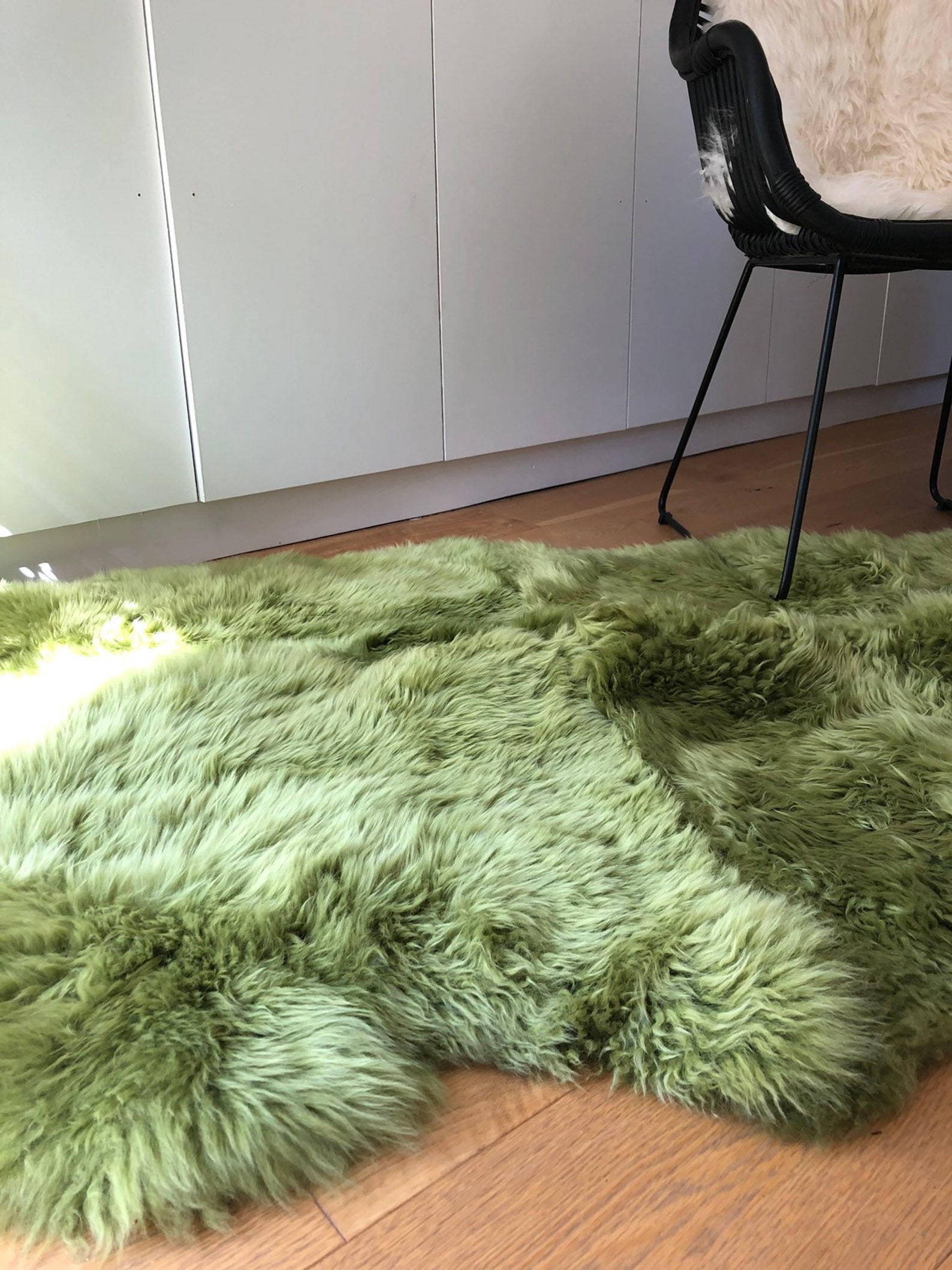 Sheepskin Rug Green Sheepskin Rug Triple Size Large Etsy UK