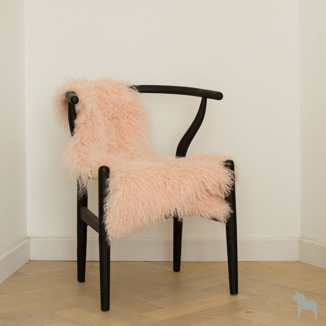 Pale Pink Sheepskin Rug, Superior Soft Thick Fleece, Tibetan