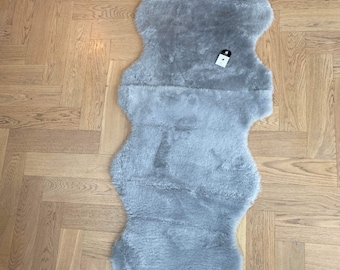 Silver Grey Double short wool Shearling, Genuine Sheepskin, grey, long sheepskin rug, upholstery projects, bespoke sizes