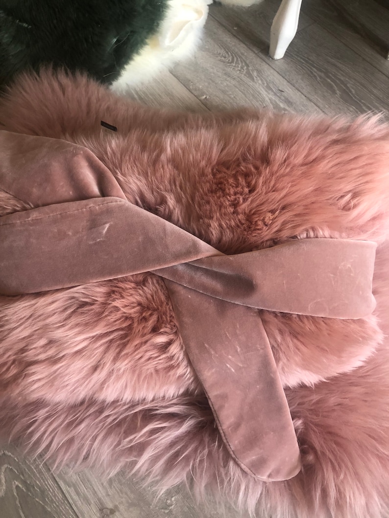 Dusky Pink Genuine Sheepskin Rug Throw Beautiful RARE Hygge Etsy