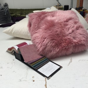 Bubblegum candy Pink Sheepskin Rug , Double length, genuine Luxury super thick soft Sheepskin Throw image 7