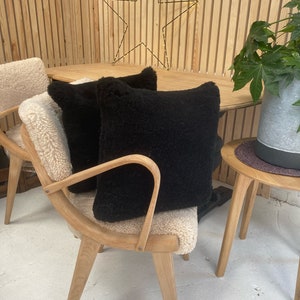 Black sheepskin cushions , black cushions, genuine sheepskin, sheepskin cushions