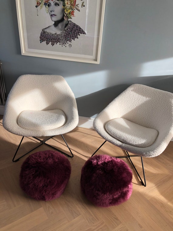 Sheepskin Pouffe Perfect Purple Pouffegenuine Sheepskin