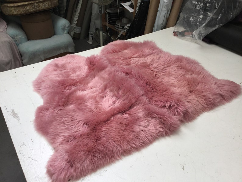 XXL Pink Sheepskin Rug Throw Genuine Double Sized Etsy