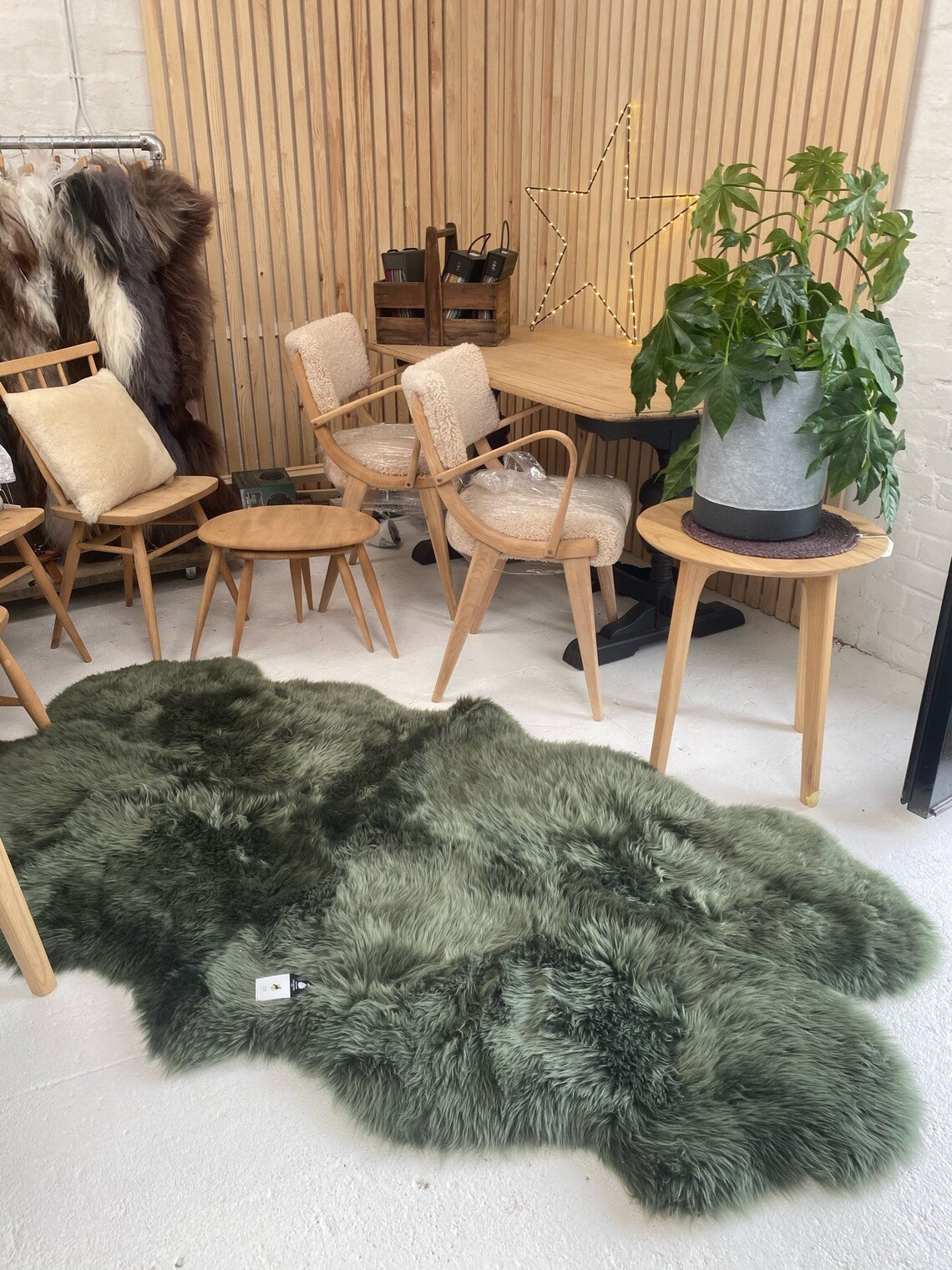 Large Green Sheepskin Rug Green Sheepskin Large Green Rug Etsy