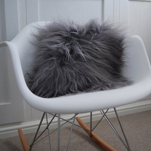 Grey Icelandic fur Cushion pillow, pure luxury pillow scatter cusion scandinavian home Decor