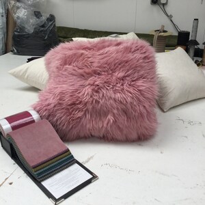 Bubblegum candy Pink Sheepskin Rug , Double length, genuine Luxury super thick soft Sheepskin Throw image 8