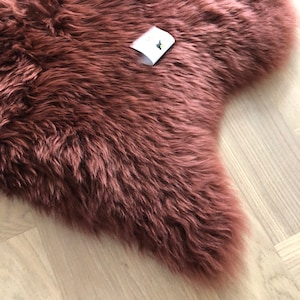 Cinnamon coloured luxury sheepskin rug