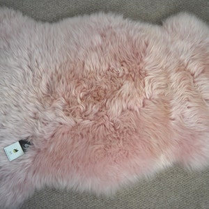 Baby Pink Sheepskin rug pale pink and super fluffy absolutely gorgeous baby nursery bedroom image 3