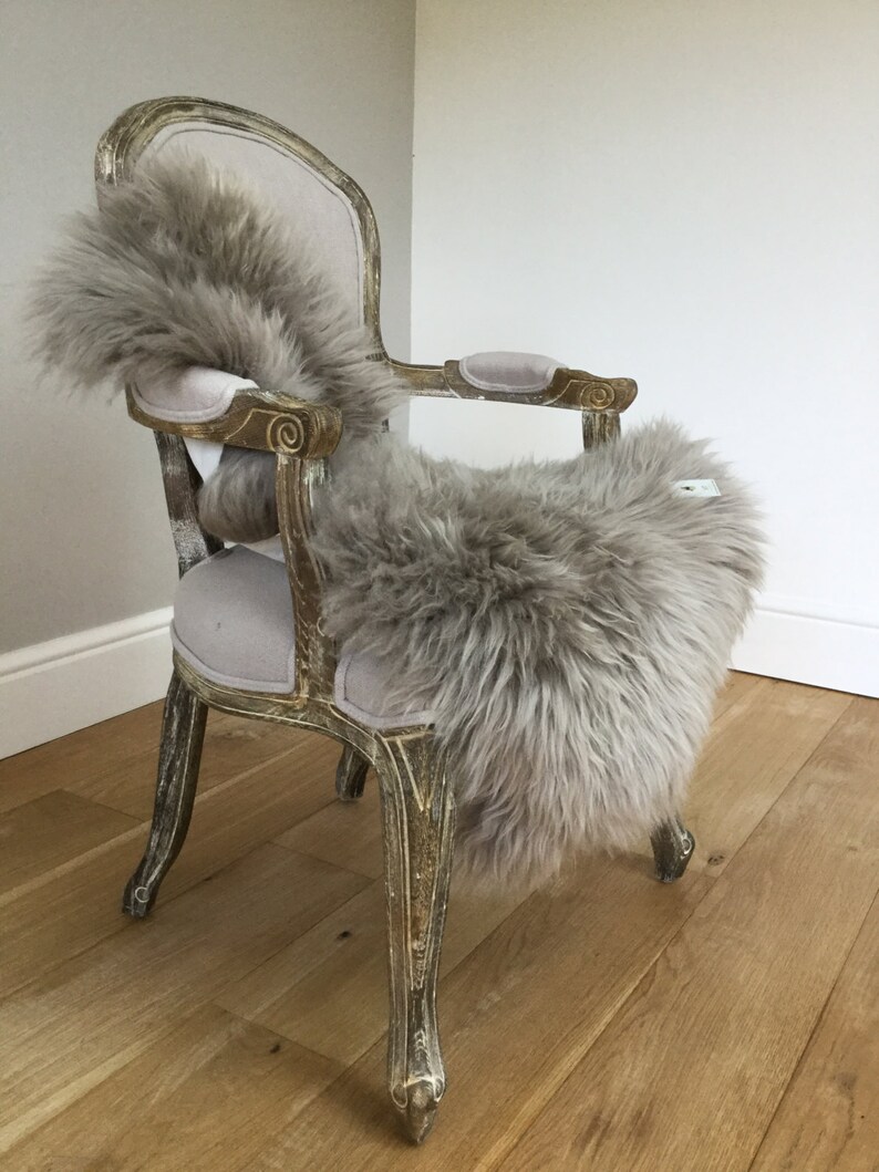 Pale grey Sheepskin Rug Throw. Unique Superior Quality | Etsy