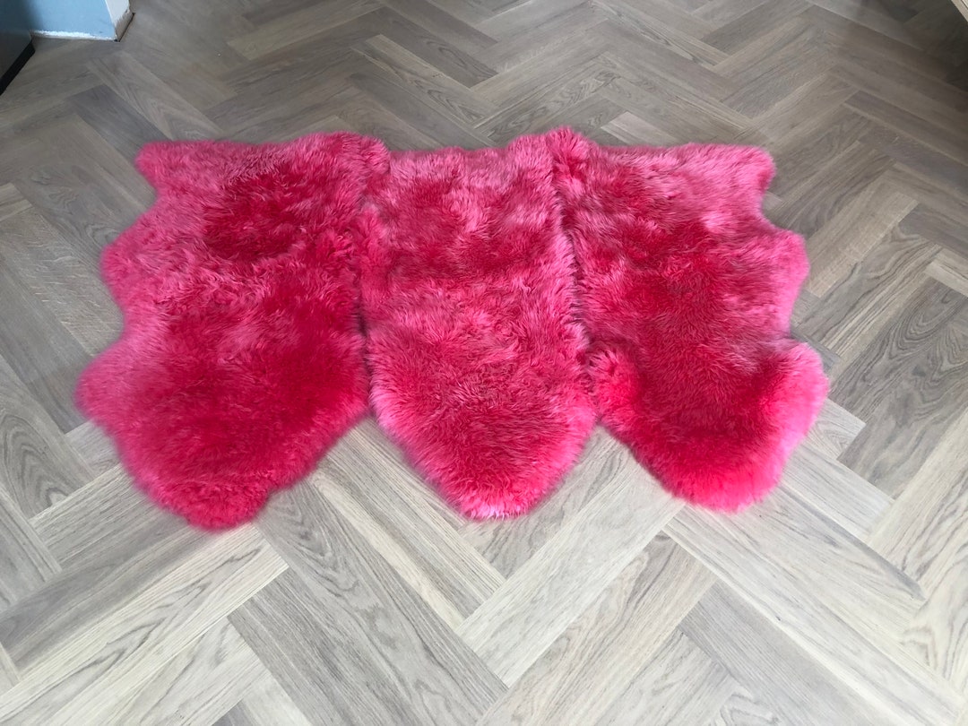 PINK Sheepskin, Flamingo Pink, Bright Pink, Pink Sheepskin Rug, Girls ...