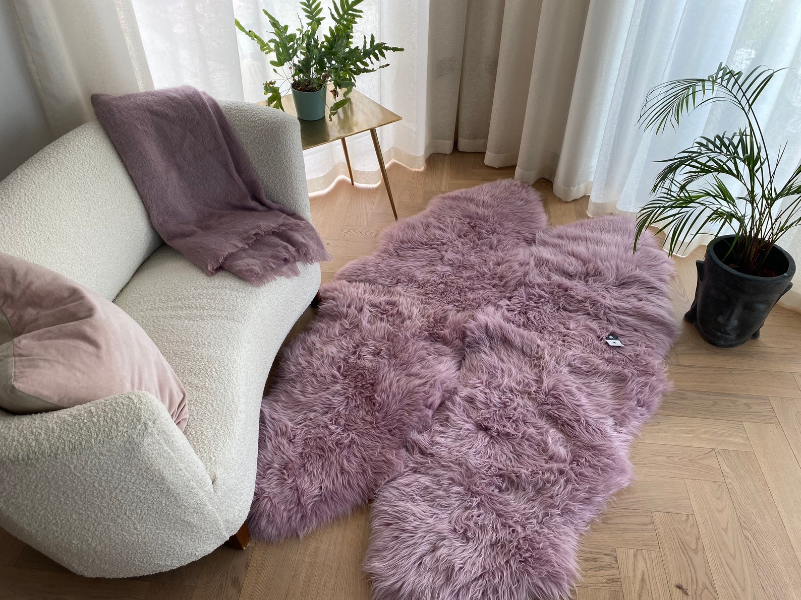Lilac Sheepskin Rug , Pale Lilac ,large Lilac Rug , Large Sheepskin Rug ...