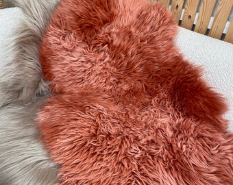 Soft Cinnamon tone sheepskin rug Autumn tones sheepskin rug, genuine sheepskin, sheepskin rug .fur rug, interior decor, chair cover