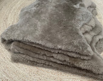 Mushroom grey shearling sheepskin  shearling sheepskin, short wool shearling, sheepskin for upholstery, upholstery fabric