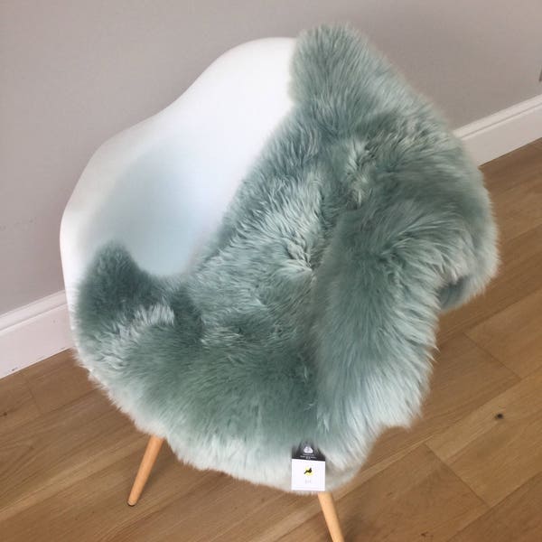 Duck egg sheepskin Mint green, spearmint, pale green .sheepskin rug, pale green sheepskin, rug, chair cover, throw,  duck egg