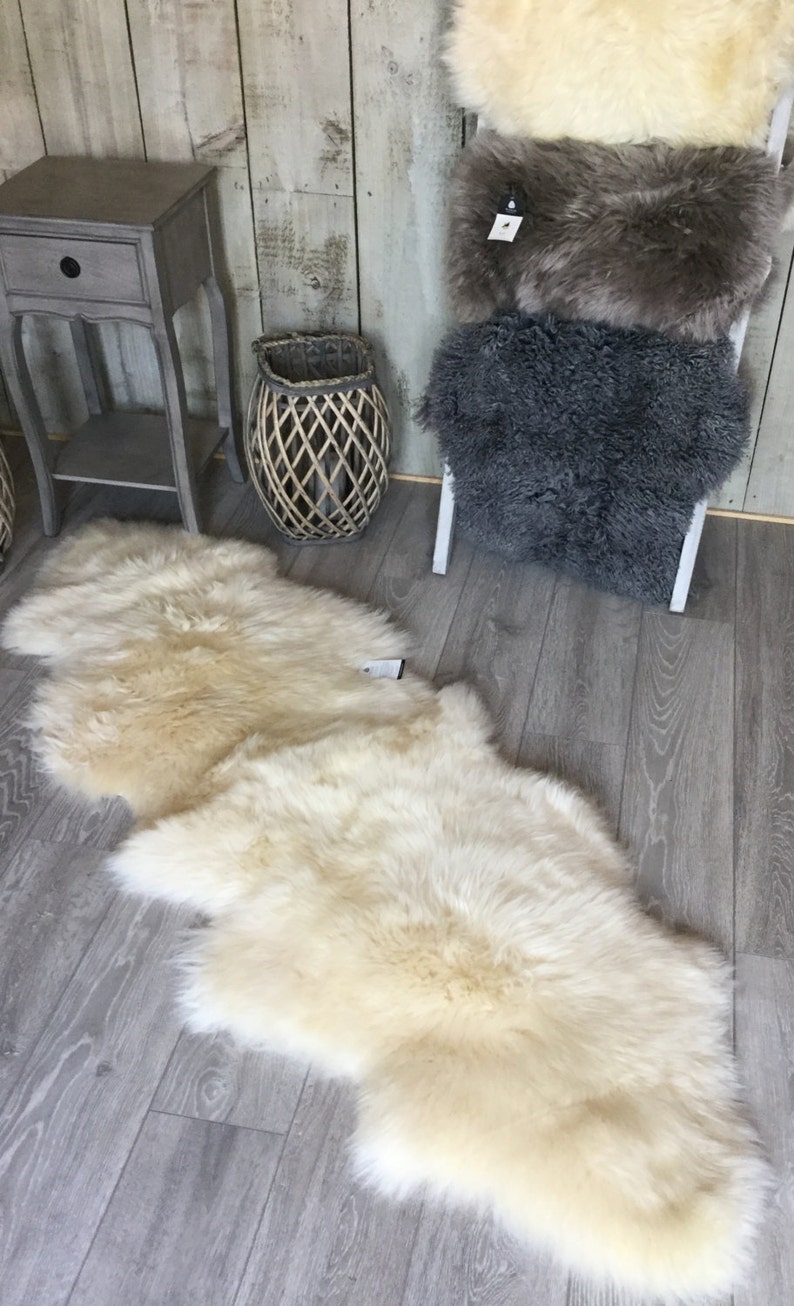 Oyster cream sheepskin genuine sheepskin rug double. Luxury fleeces, Create hygge image 1