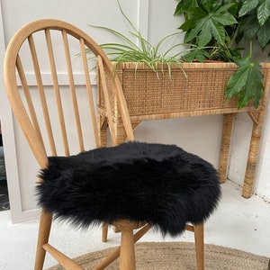 Black sheepskin seat pad , genuine sheepskin , black sheepskin, black seat pad ,  amazing gift
