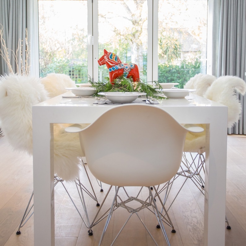 Bespoke Ivory Sheepskin For Dining Chairs Chair Covers Image 0